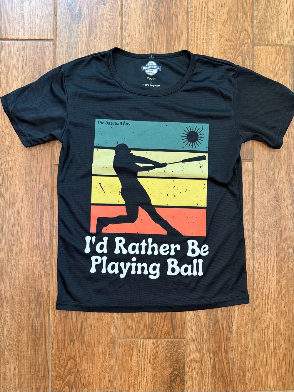 The baseball box Youth Black 'I'd Rather Be Playing Ball' Baseball Tee / large